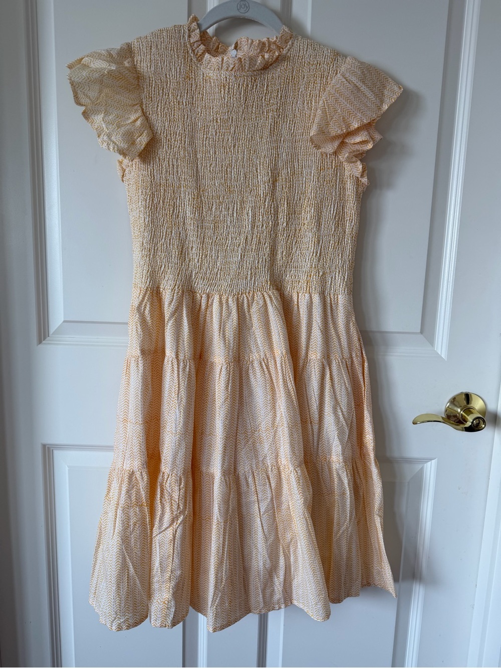 SLV Sur La Vague Smocked Ruffle Sleeve Dress
